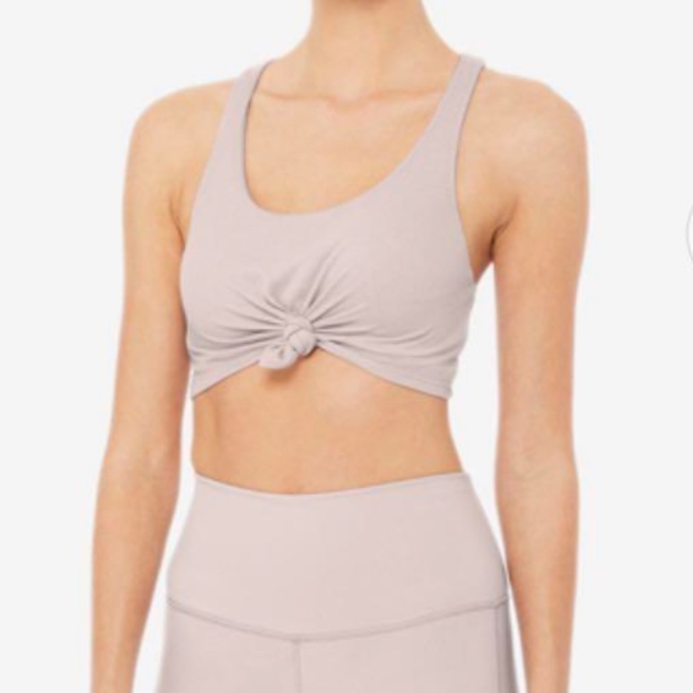 ALO Yoga Tie Front Bra Lavender Cloud